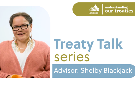 Graphic for the Treaty Talk Series featuring Shelby Blackjack.