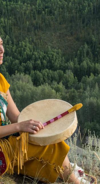 Woman with drum